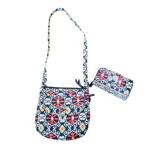 Vera Bradley Sun Valley Crossbody Purse W Matching Wallet Blue See Description